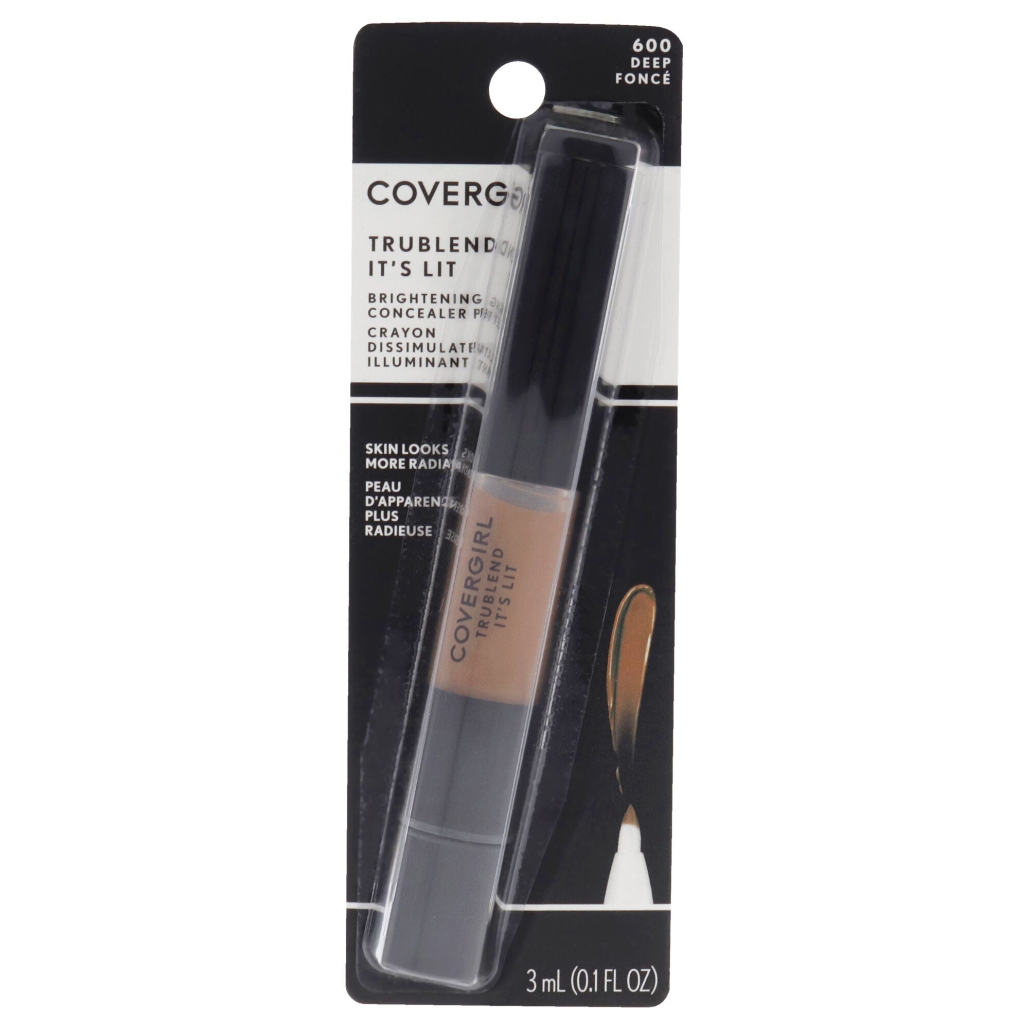 TruBlend Its Lit Brightening Concealer Pen - 600 Deep by CoverGirl for Women - 0.1 oz Concealer, See Description, hi-res image number 0