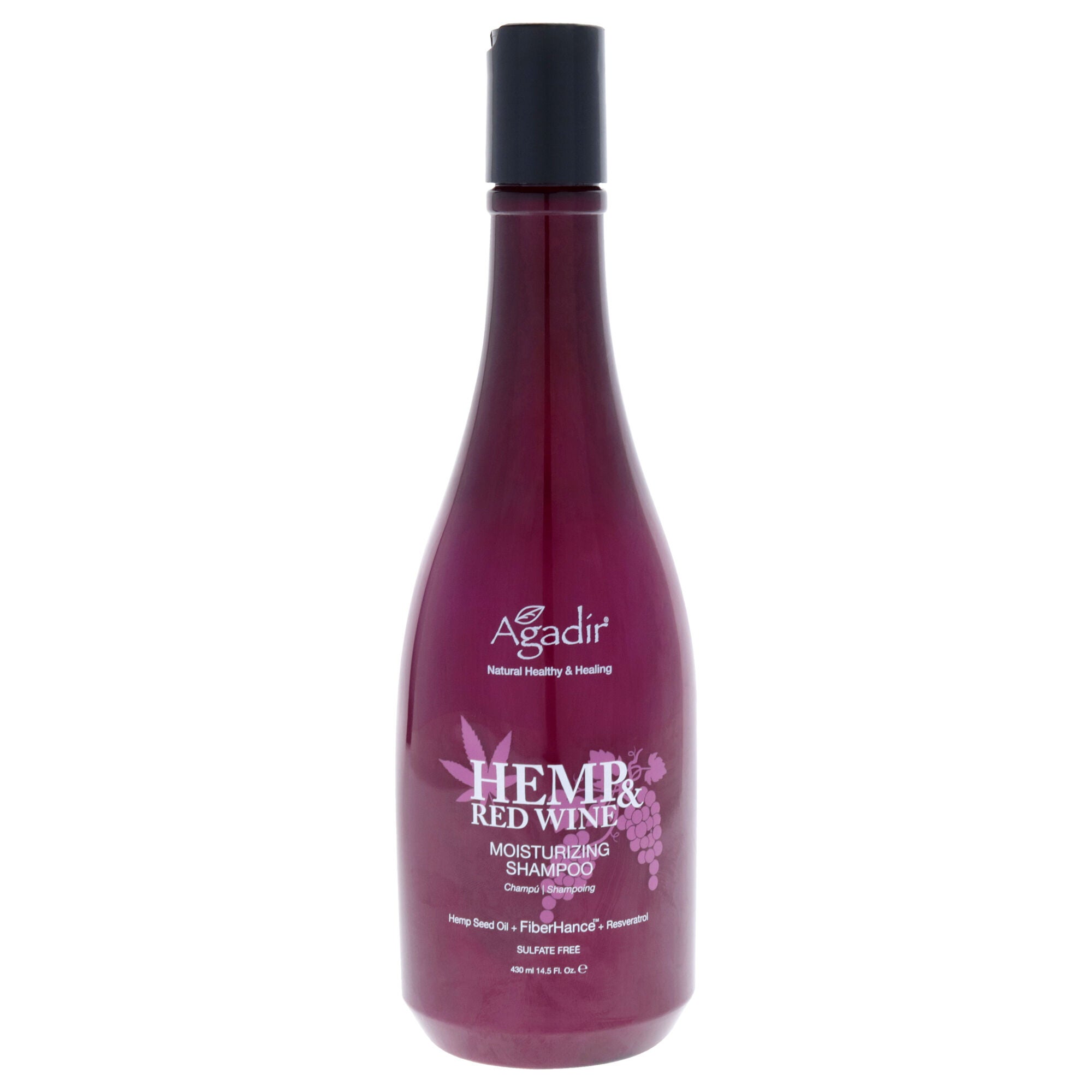Hemp and Red Wine Moisturizing Shampoo by Agadir for Unisex - 14.5 oz Shampoo, See Description, hi-res image number 0