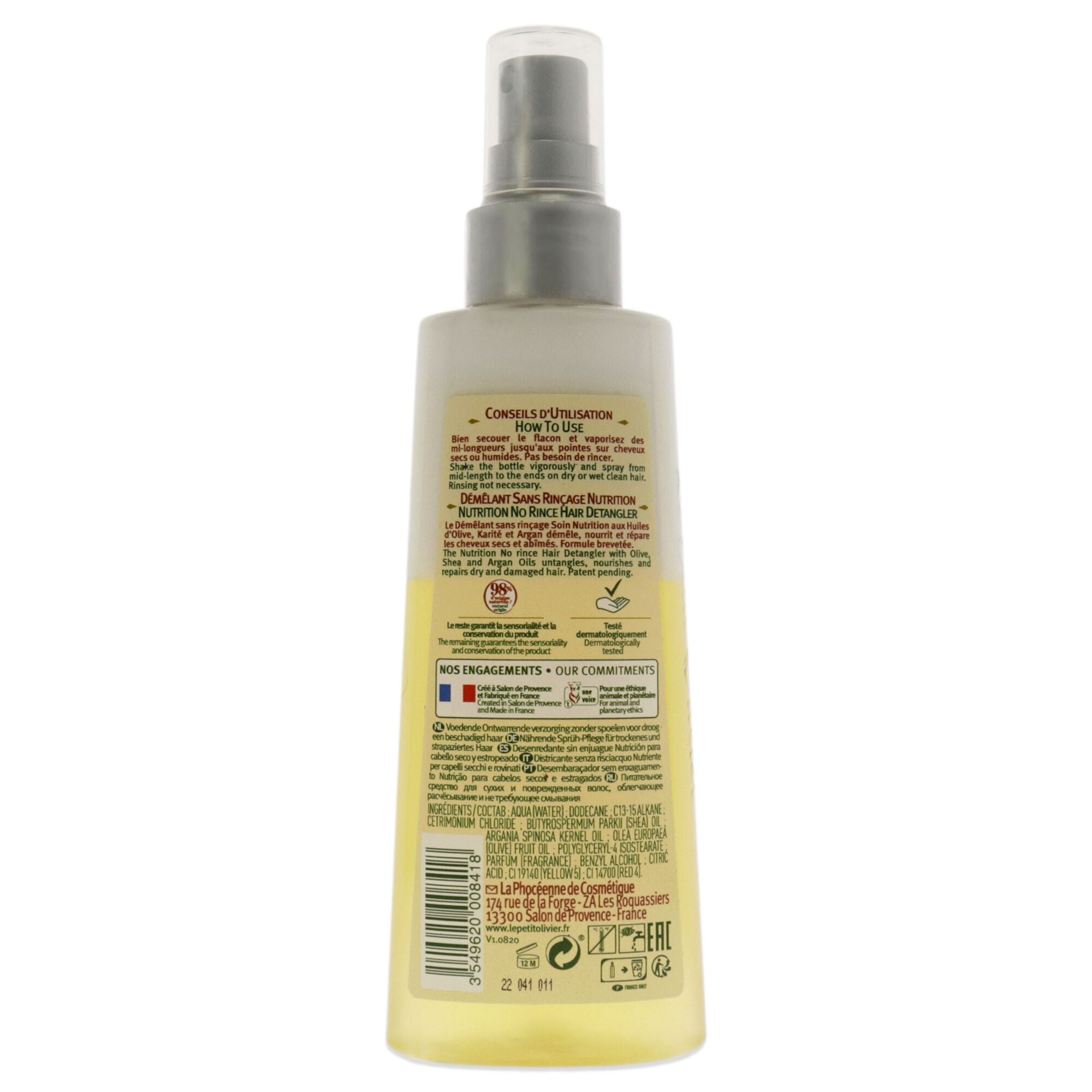 Nutrition No Rinse Hair Detangler by Le Petit Olivier for Unisex - 5.07 oz Detangler, See Description, alternate image number 2