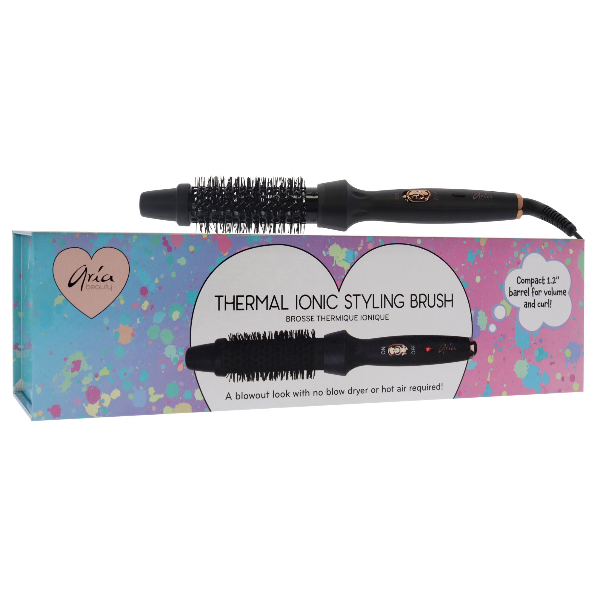 Thermal Ionic Styling Brush - Black by Aria Beauty for Women - 1.2 Inch Brush, See Description, alternate image number 2