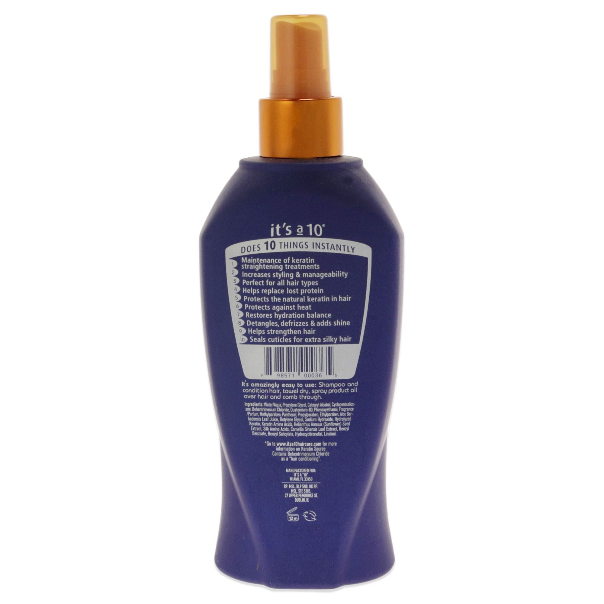 Miracle Leave In Plus Keratin by Its A 10 for Unisex - 10 oz Spray, See Description, alternate image number 1