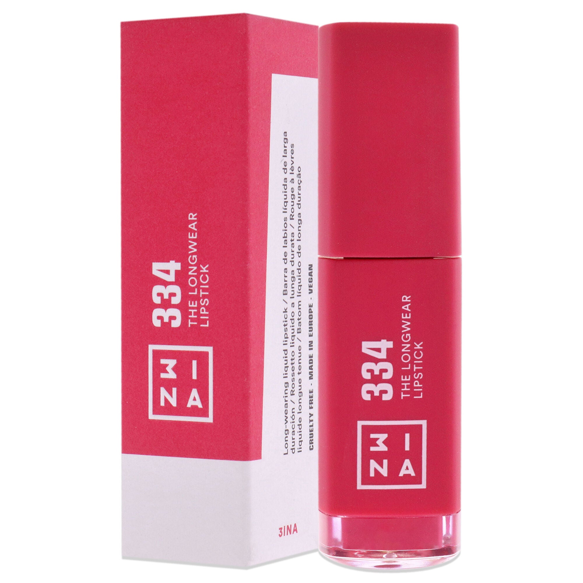 The Longwear Lipstick - 334 Bright Pink by 3INA for Women - 0.20 oz Lipstick, , alternate image number 7
