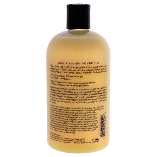 Vanilla Birthday Cake by Philosophy for Unisex - 16 oz Shampoo, Shower Gel and Bubble Bath, NA, alternate image number null