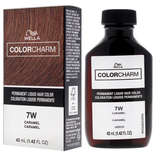 Color Charm Permanent Liquid Hair Color - 7W Caramel by Wella for Unisex - 1.42 oz Hair Color, NA, alternate image number null