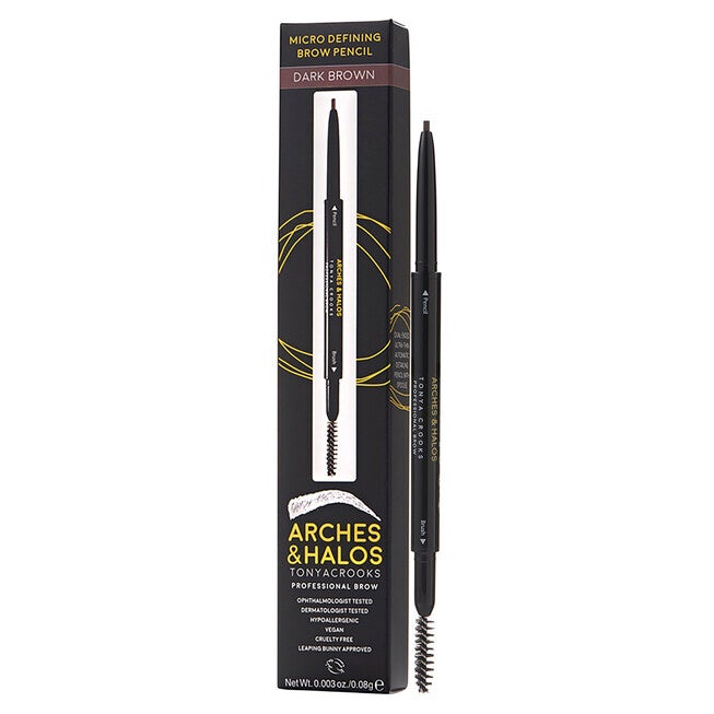 Micro Defining Brow Pencil - Dark Brown by Arches and Halos for Women - 0.003 oz Eyebrow Pencil, NA, hi-res image number null