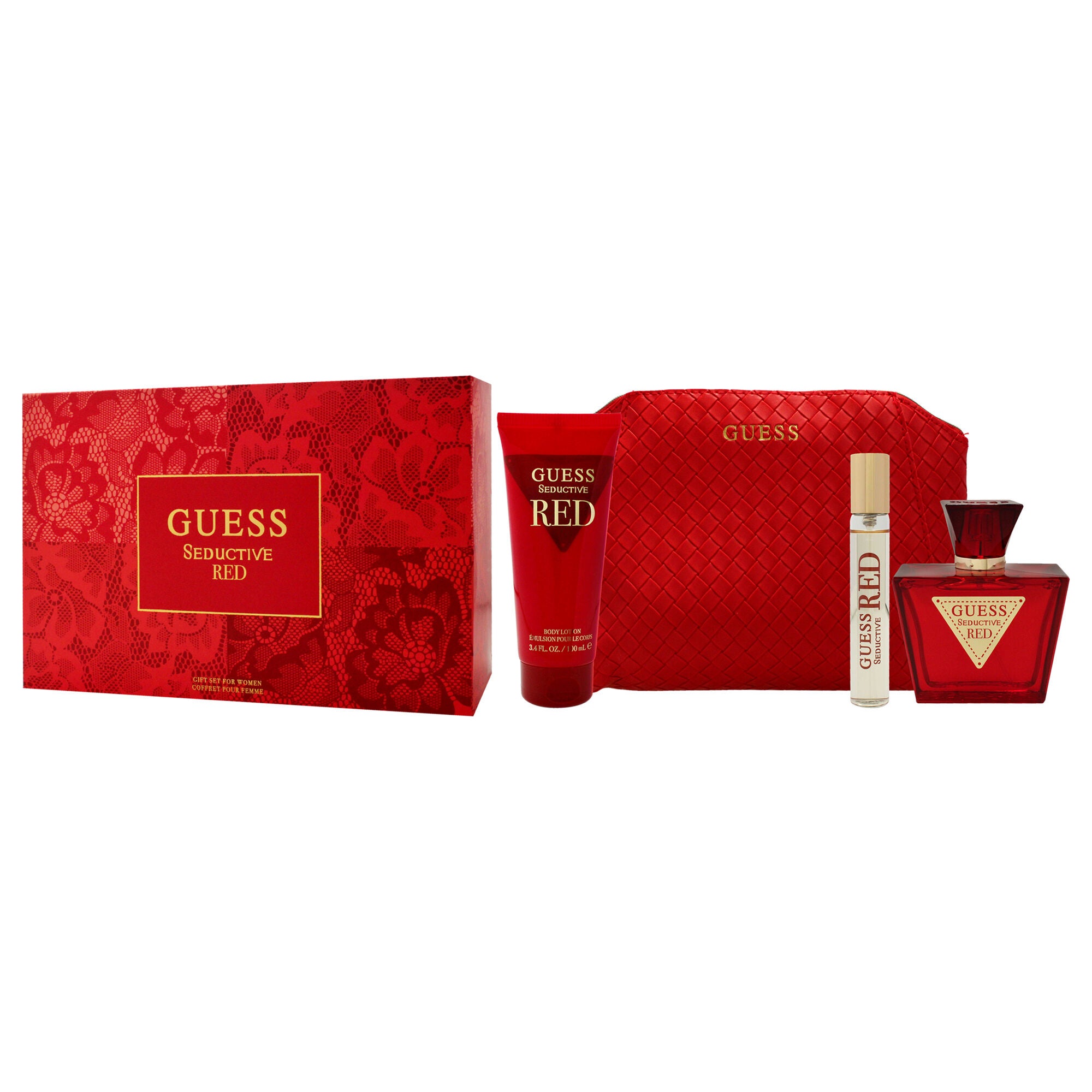 Guess Seductive Red by Guess for Women - 4 Pc Gift Set 2.5oz EDT Spray, 3.4oz Body Lotion, 0.5oz Travel EDT Spray, Pouch, See Description, alternate image number 3