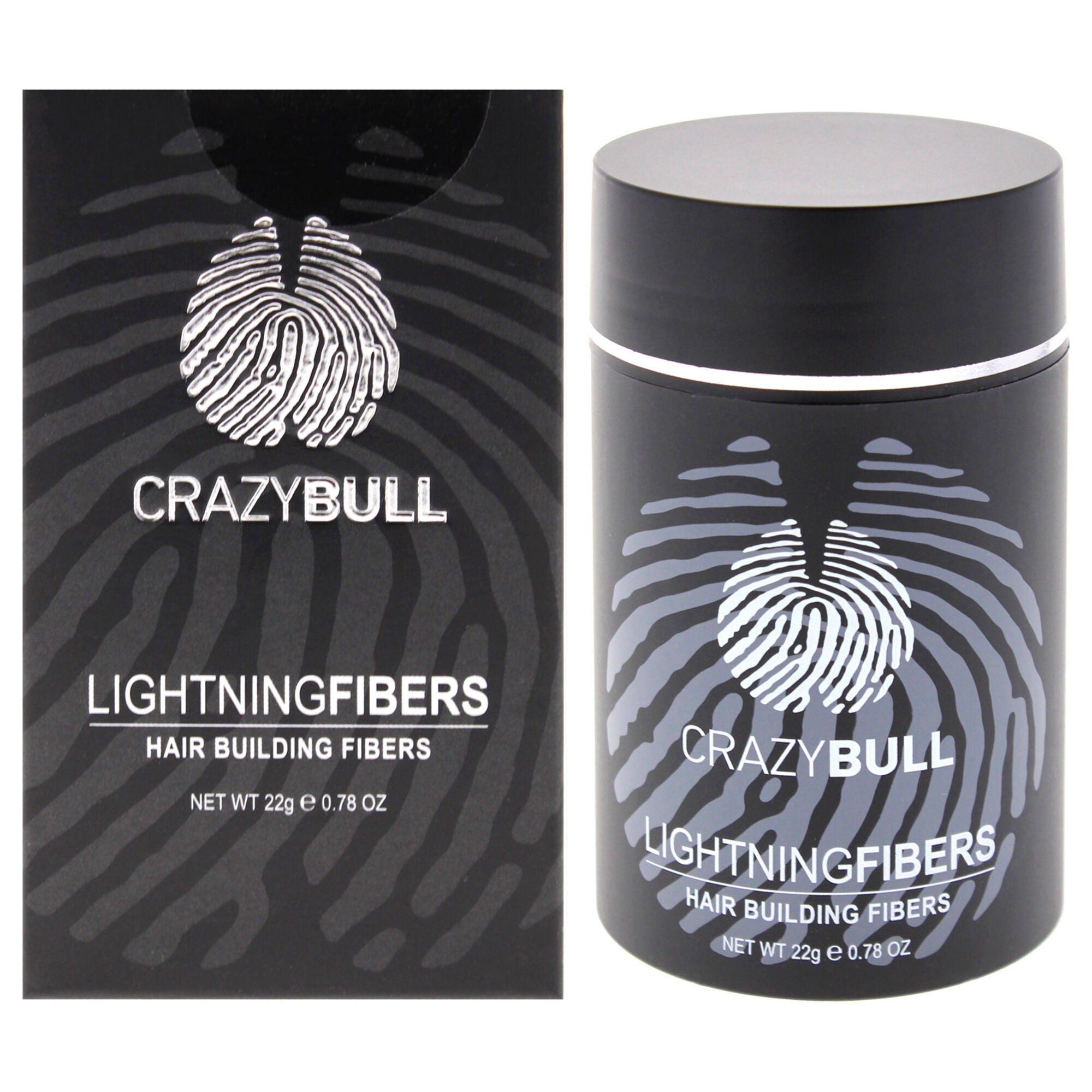 Lightning Hair Building Fibers - 2 Dark Brown by Crazy Bull Hair for Men - 0.78 oz Fiber, See Description, hi-res image number 0