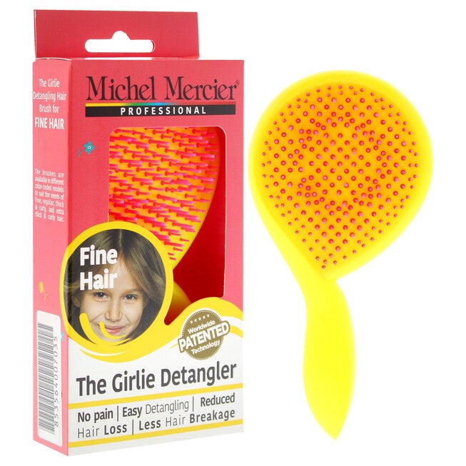 The Girlie Detangler Brush Fine Hair - Pink-Yellow by Michel Mercier for Women - 1 Pc Hair Brush, NA, alternate image number null