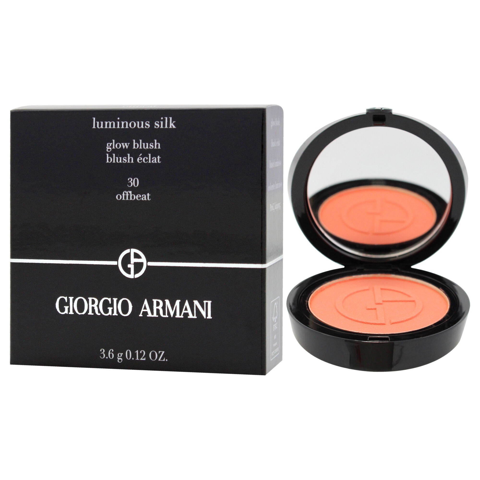 Luminous Silk Glow Blush - 30 Offbeat by Giorgio Armani for Women - 0.12 oz Blush, Orange, alternate image number 2