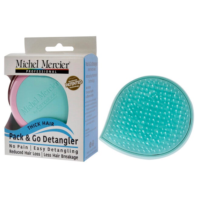 Pack and Go Detangler Thick Hair - Turquoise-Pink by Michel Mercier for Unisex - 1 Pc Hair Brush, NA, alternate image number null
