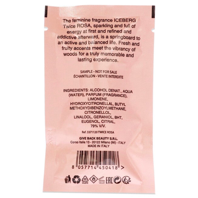 Iceberg Twice Rosa by Iceberg for Women - 1.2 ml EDT Spray Vial (Mini), NA, alternate image number null