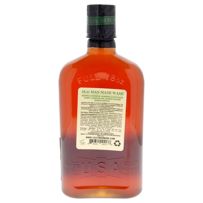 Man Made Wash - Spiced Vanilla by 18.21 Man Made for Men - 18 oz 3-In-1 Shampoo, Conditioner and Body Wash, See Description, alternate image number 1