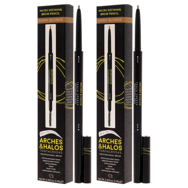Micro Defining Brow Pencil - Sunny Blonde by Arches and Halos for Women - 0.003 oz Eyebrow Pencil - Pack of 2, NA, alternate image number null