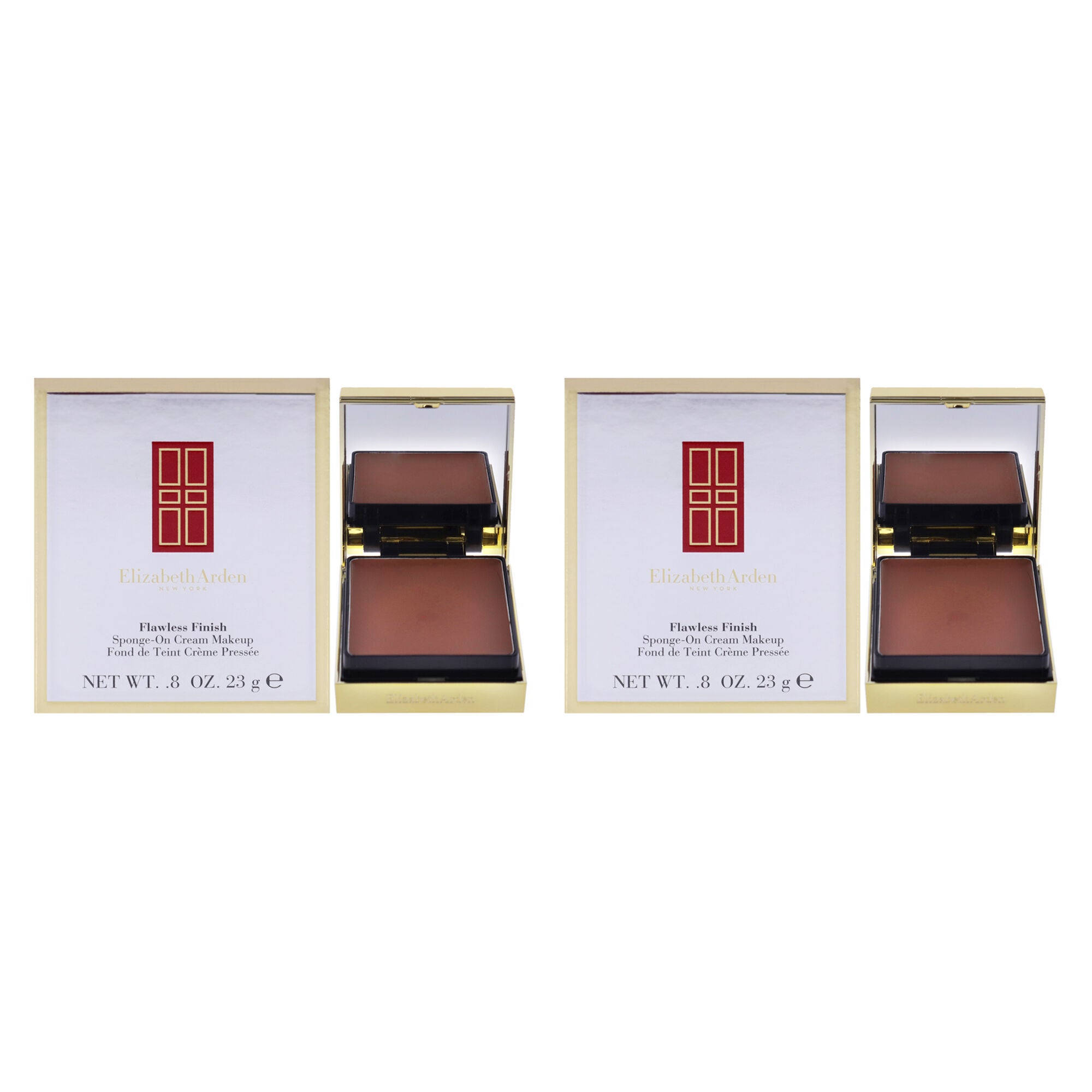 Flawless Finish Sponge-On Cream Makeup - 57 Chestnut by Elizabeth Arden for Women - 0.8 oz Foundation - Pack of 2, Brown, hi-res image number 0