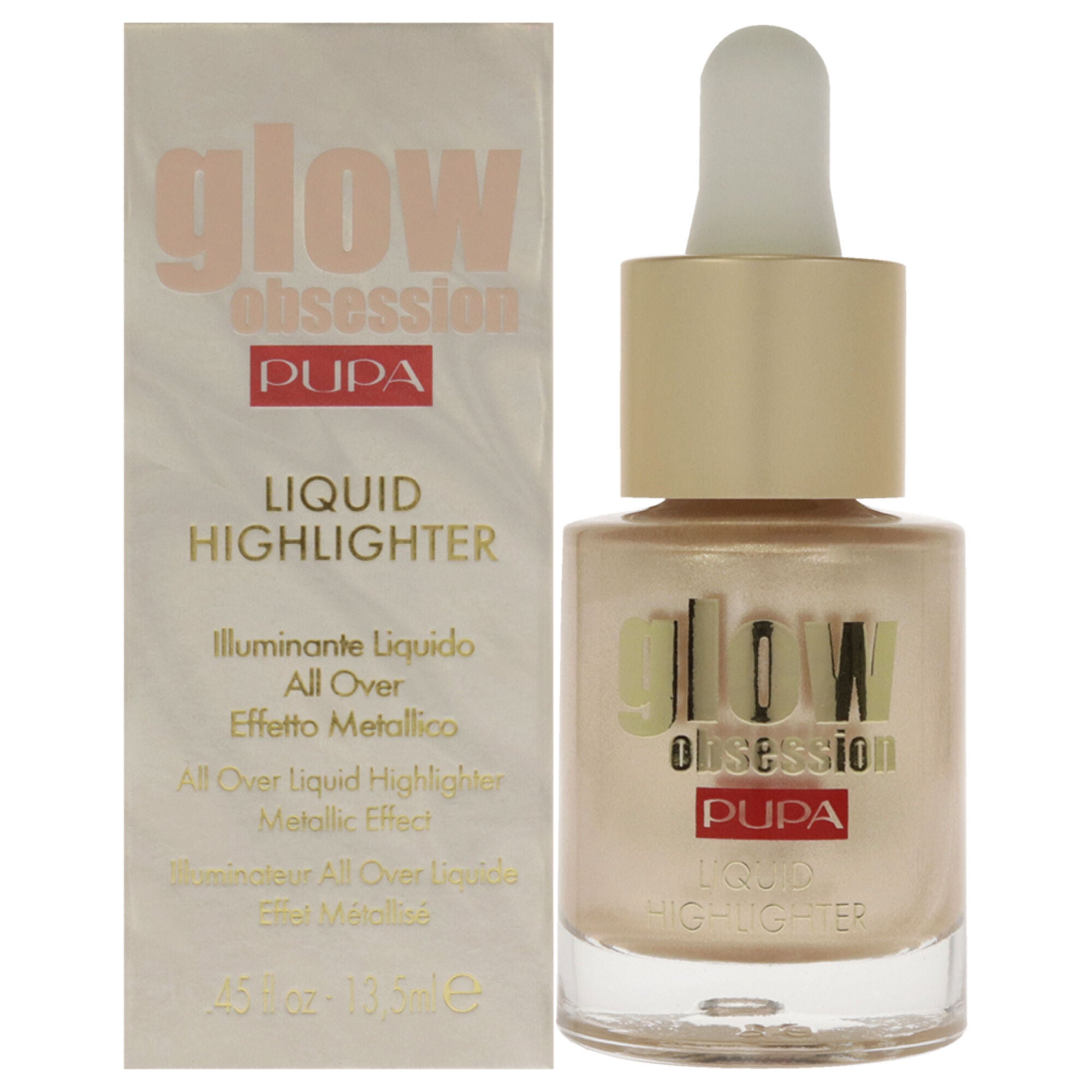 Glow Obession Liquid Highlighter - 002 Moon Light by Pupa Milano for Women - 0.45 oz Highlighter, See Description, hi-res image number 0