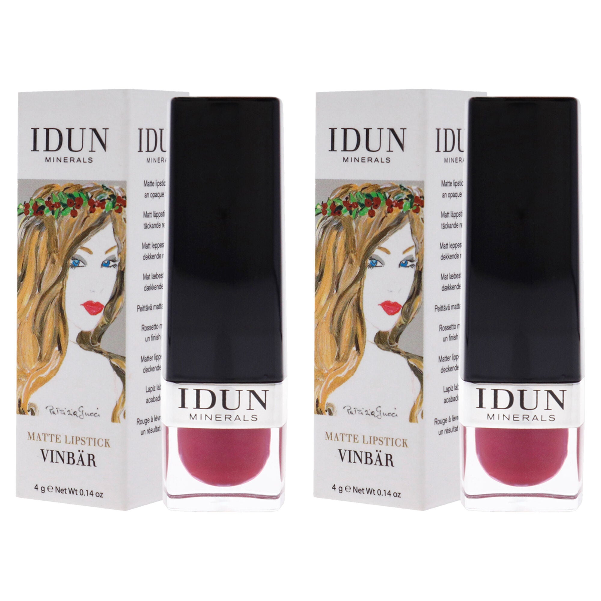 Matte Lipstick - 105 Vinbar by Idun Minerals for Women - 0.14 oz Lipstick - Pack of 2, , alternate image number 7