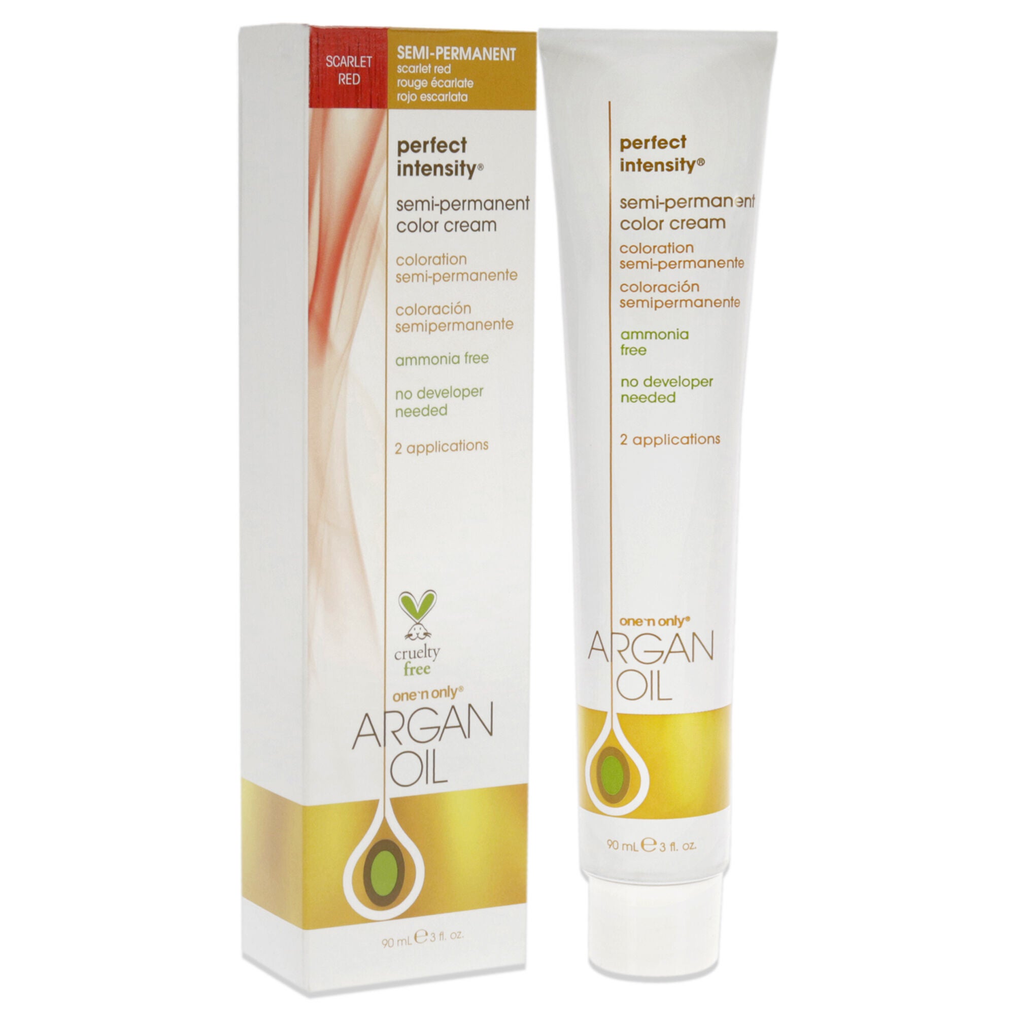 Argan Oil Perfect Intensity Semi-Permanent Color Cream - Scarlet Red by One n Only for Unisex - 3 oz Hair Color, See Description, alternate image number 2