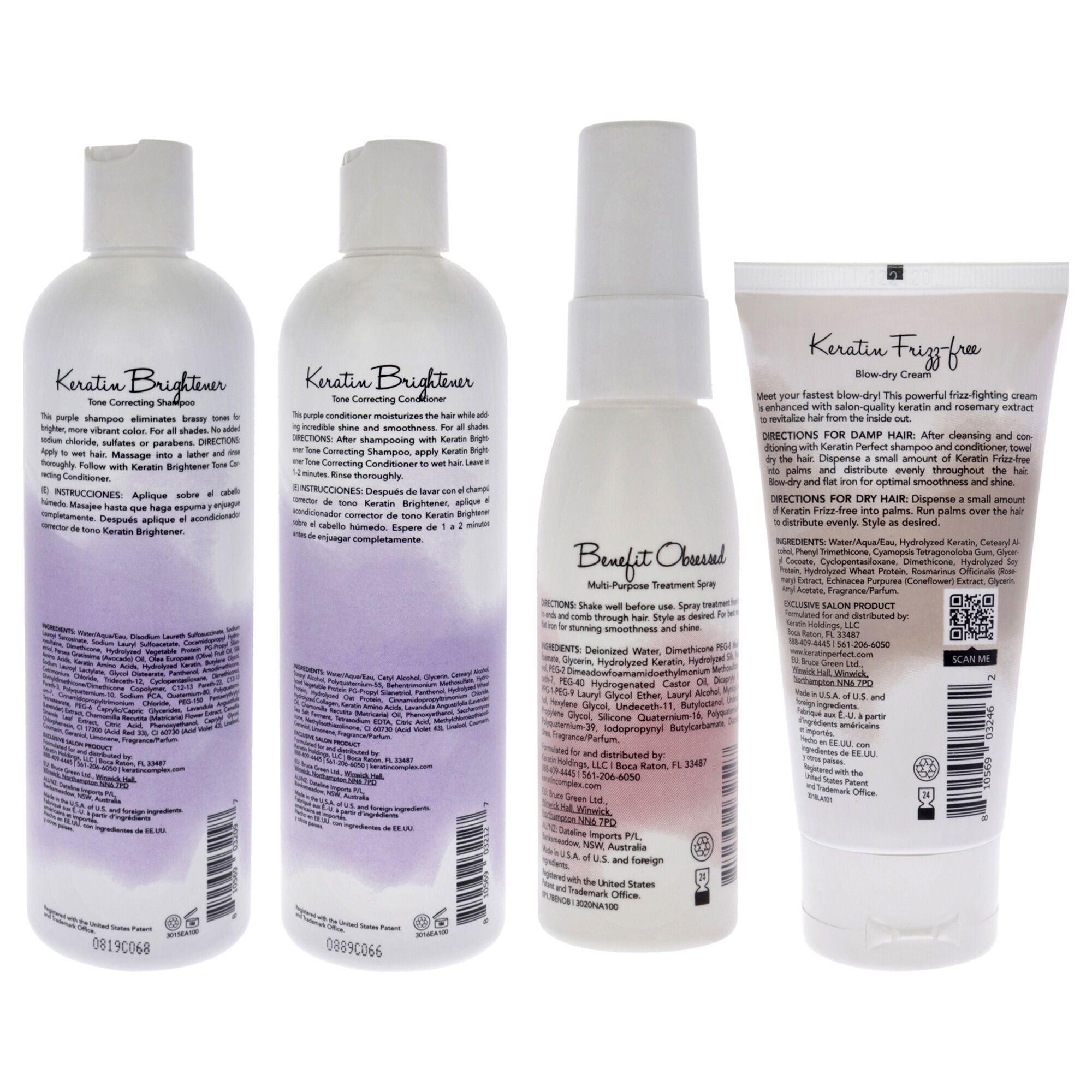 Keratin Brightener Kit by Keratin Perfect for Unisex - 4 Pc Kit, See Description, alternate image number 1