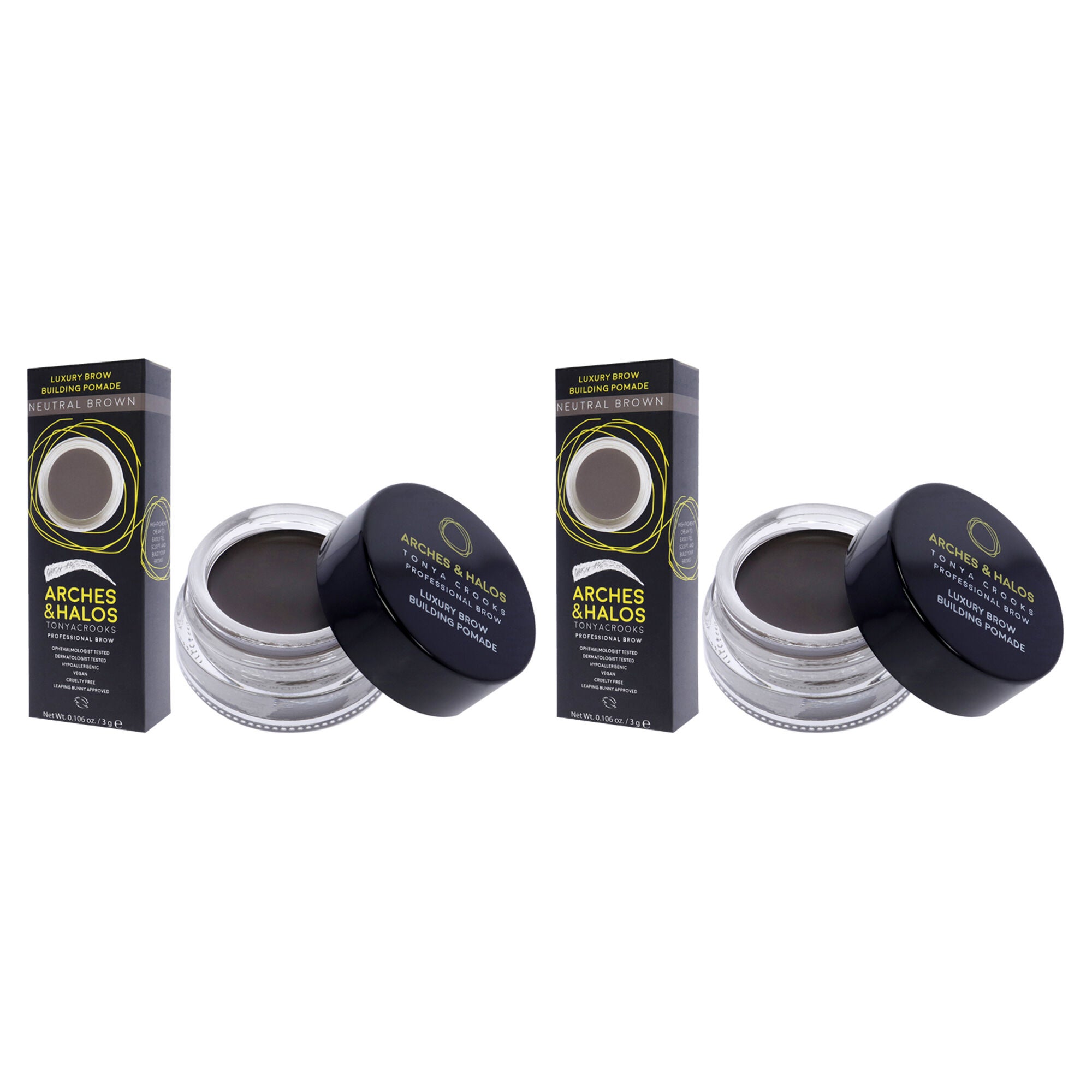 Luxury Brow Buiding Pomade - Neutral Brown by Arches and Halos for Women - 0.106 oz Pomade - Pack of 2, See Description, alternate image number 2