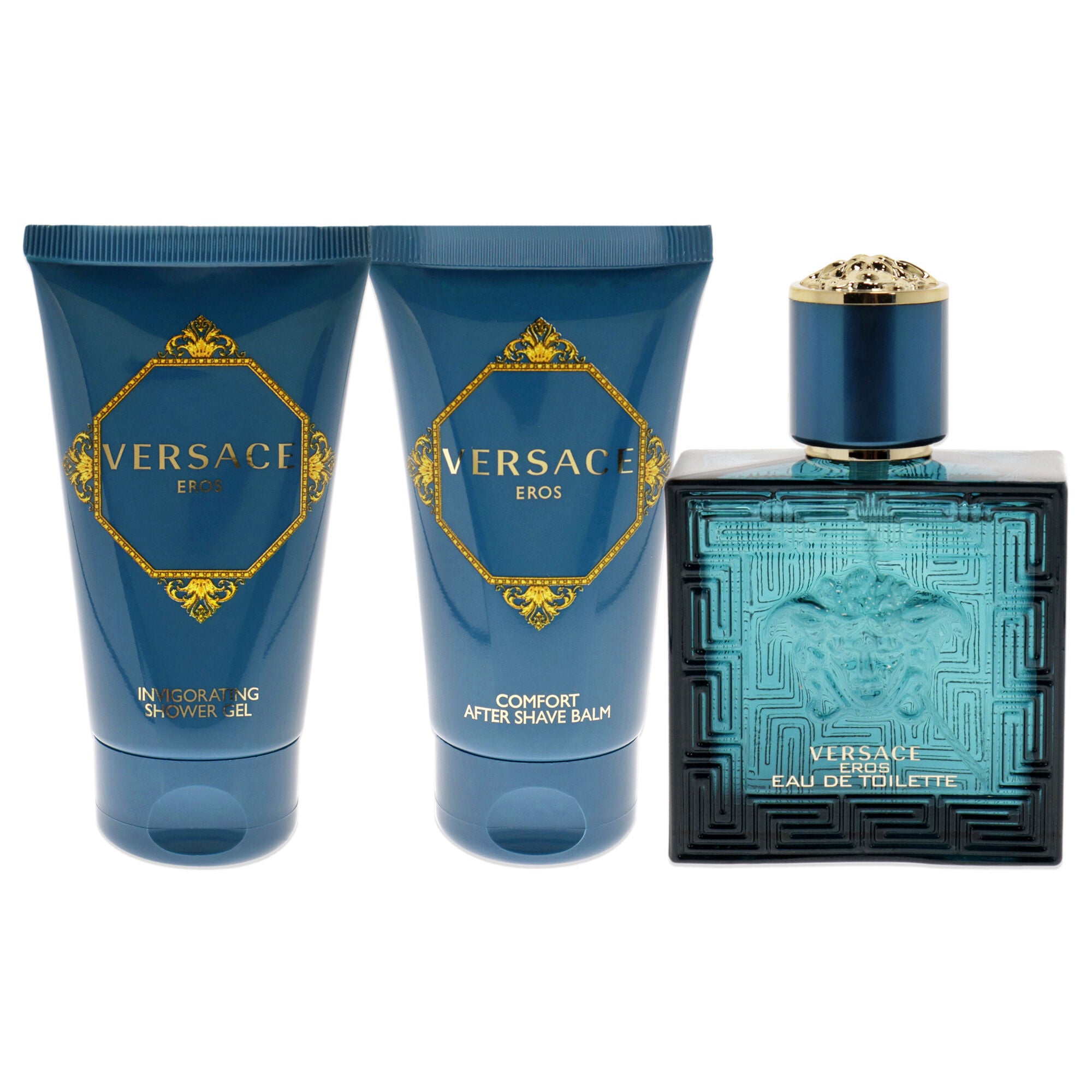 Versace Eros by Versace for Men - 3 Pc Gift Set 1.7 oz EDT Spray, 1.7 oz Comfort After Shave Balm, 1.7 oz Invigorating Shower Gel, , alternate image number 4