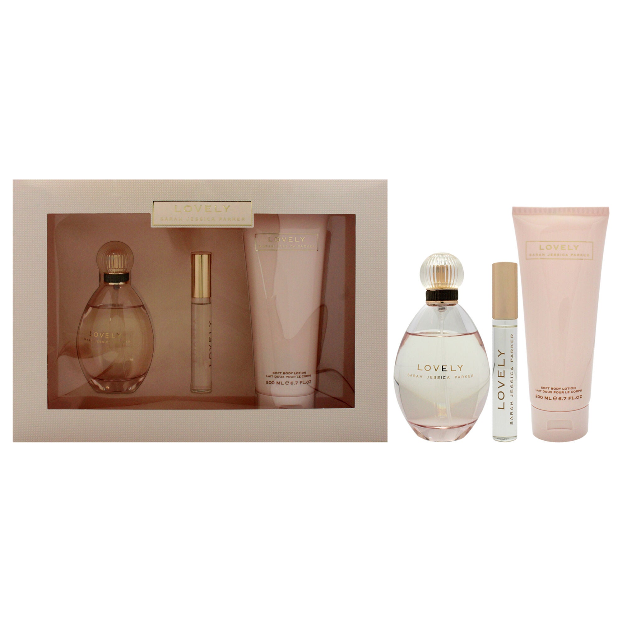 Lovely by Sarah Jessica Parker for Women - 3 Pc Gift Set 3.4oz EDP Spray, 0.34oz EDP RollerBall, 6.7oz Body Lotion, See Description, hi-res image number 0