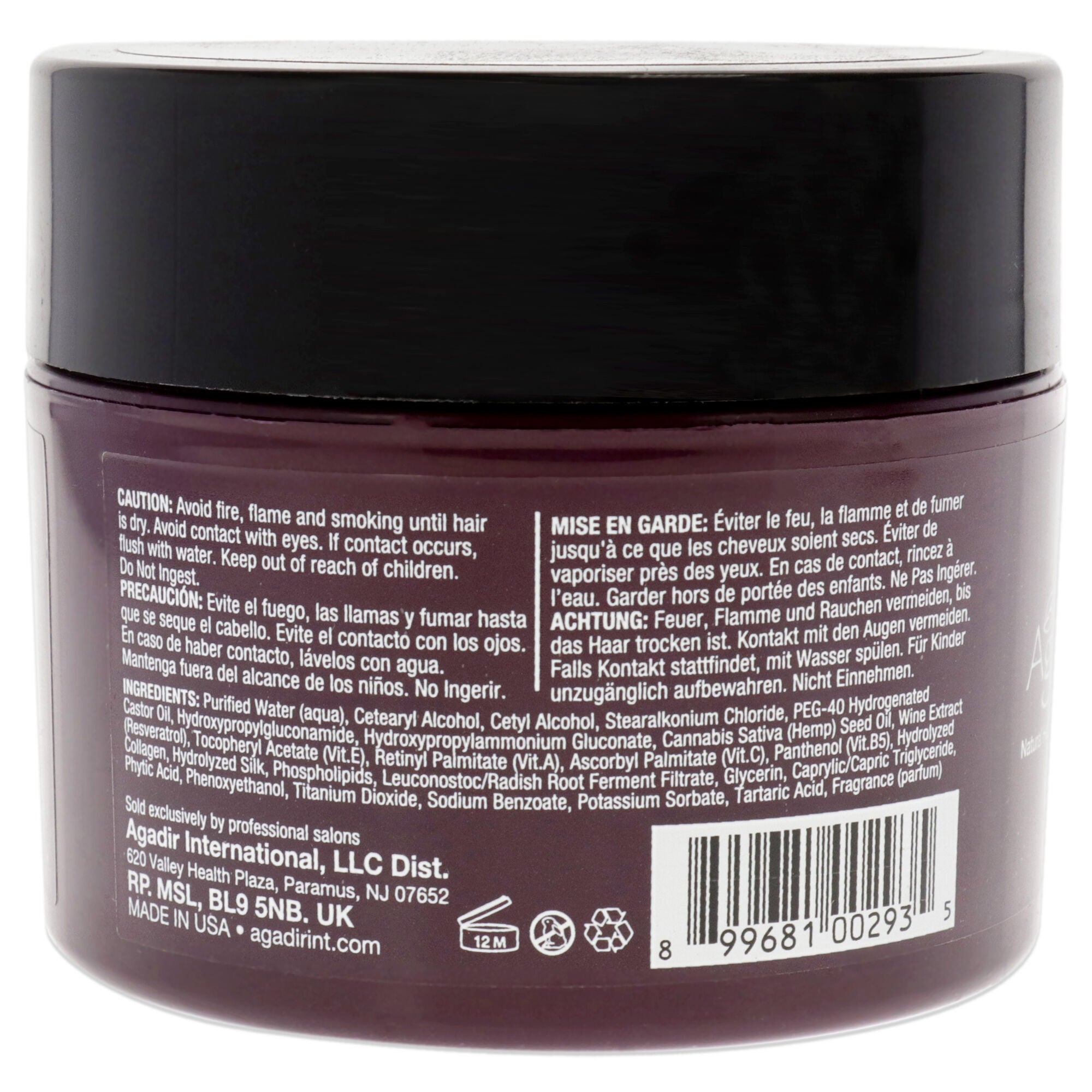 Hemp and Red Wine Deep Repair Masque by Agadir for Unisex - 8 oz Masque, , alternate image number 4