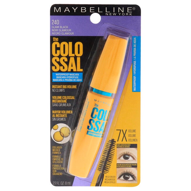 The Colossal Volum Express Waterproof Mascara - 240 Glam Black by Maybelline for Women - 0.27 oz Mascara, NA, hi-res image number 0
