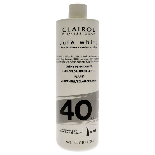Pure White 40 Volume Creme Developer by Clairol for Unisex - 16 oz Lightener, See Description, hi-res image number 0