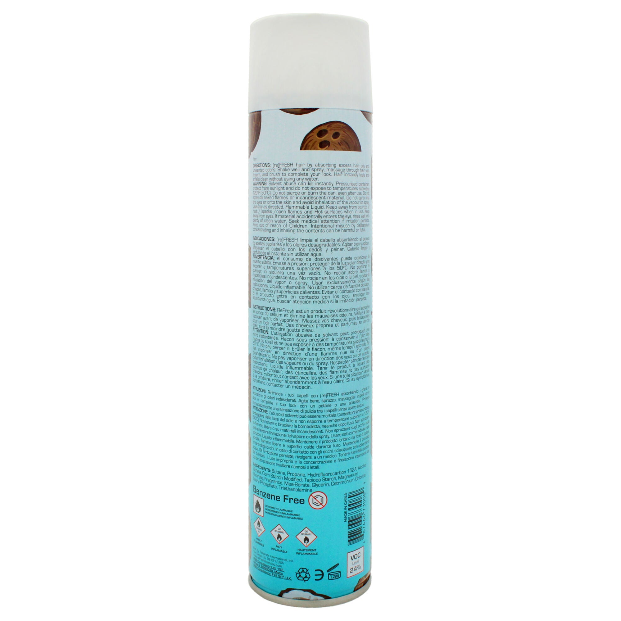 Dry Shampoo - Tropical Coconut by (re)FRESH for Women - 11.55 oz Dry Shampoo, See Description, alternate image number 1