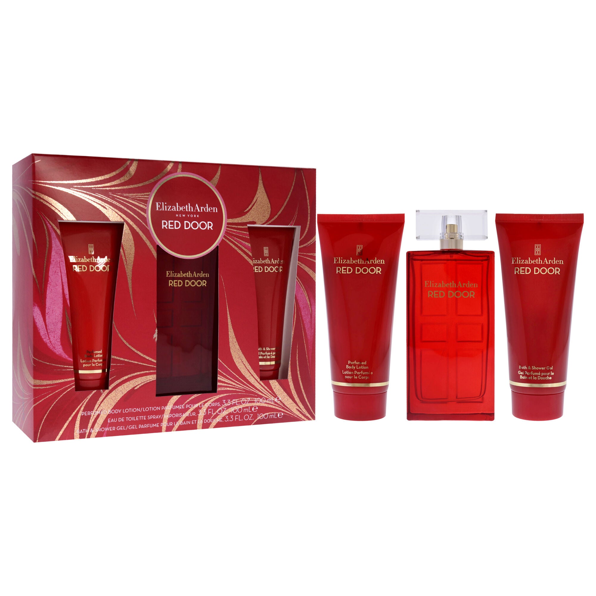 Red Door by Elizabeth Arden for Women - 3 Pc Gift Set 3.3oz EDT Spray, 3.3oz Body Lotion, 3.3oz Bath & Shower Gel, See Description, alternate image number 1
