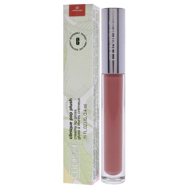 Pop Plush Creamy Lip Gloss - 02 Chiffon Pop by Clinique for Women - 0.11 oz Lip Gloss, NA, alternate image number null