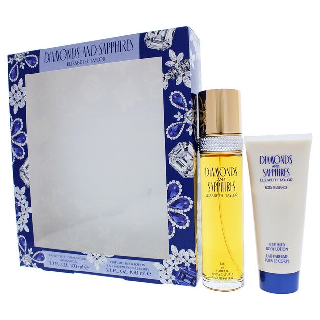 Diamonds and Sapphires by Elizabeth Taylor for Women - 2 Pc Gift Set 3.4oz EDT Spray, 3.4oz Perfumed Body Lotion, NA, alternate image number null
