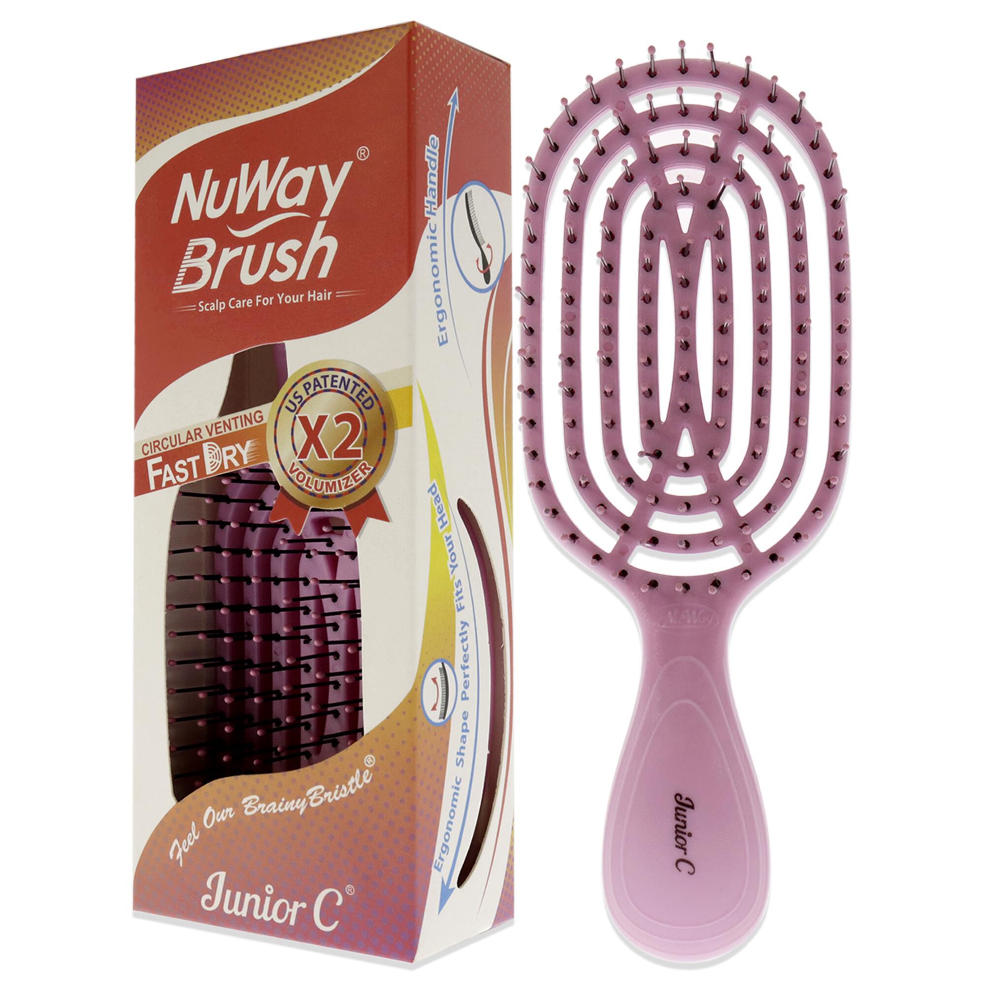 Patented Vented Junior C Brush - Pink by NuWay 4Hair for Unisex - 1 Pc Hair Brush, , alternate image number 7