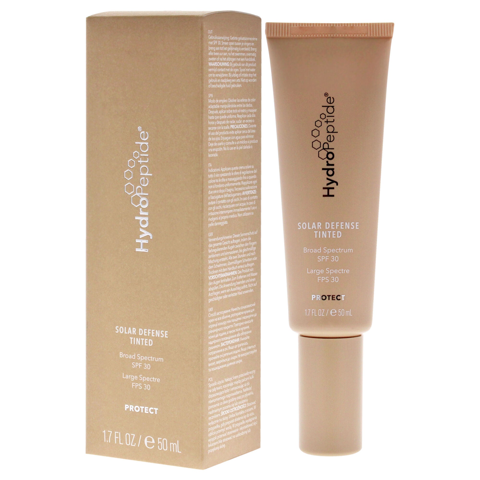 Solar Defense Tinted SPF 30 by Hydropeptide for Unisex - 1.7 oz Sunscreen, See Description, alternate image number 3