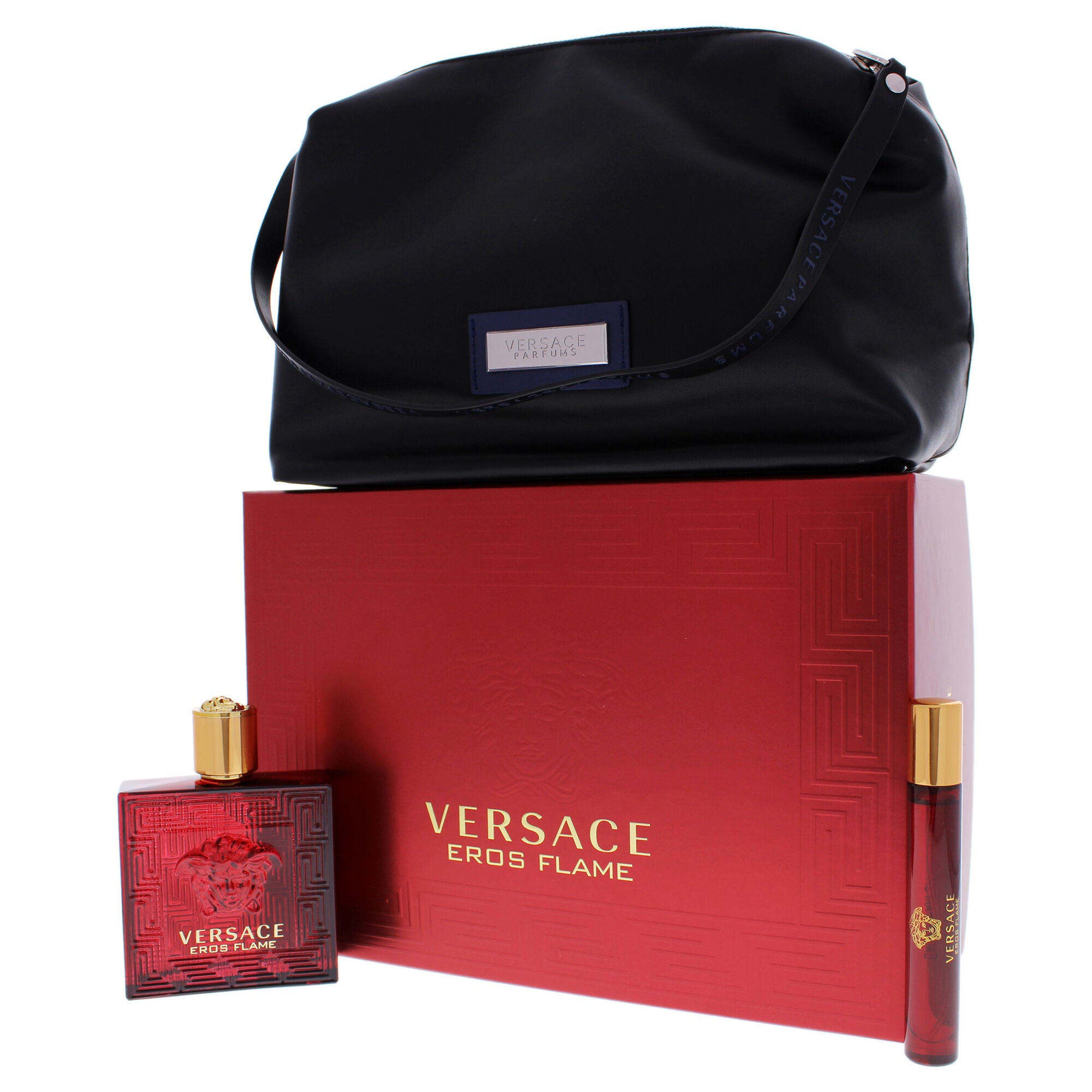 Eros Flame by Versace for Men - 3 Pc Gift Set 3.4oz EDP Spray, 0.3oz EDP Spray, Trousse Man, See Description, alternate image number 3