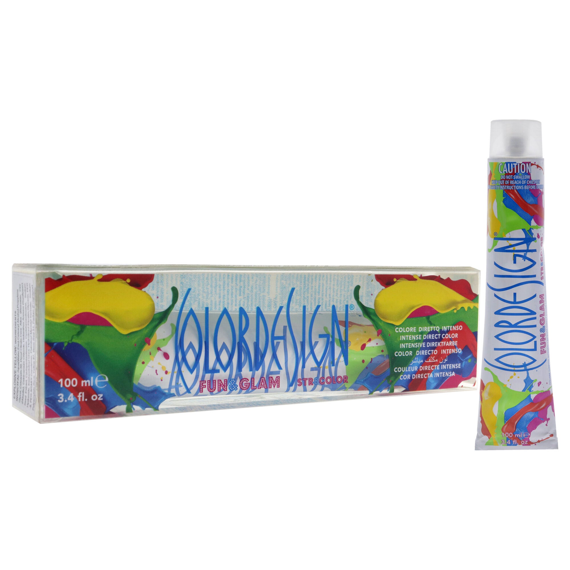 Fun and Glam Demi-Permanent Hair Color - Explosive Yellow by ColorDesign for Unisex - 3.4 oz Hair Color, See Description, alternate image number 1