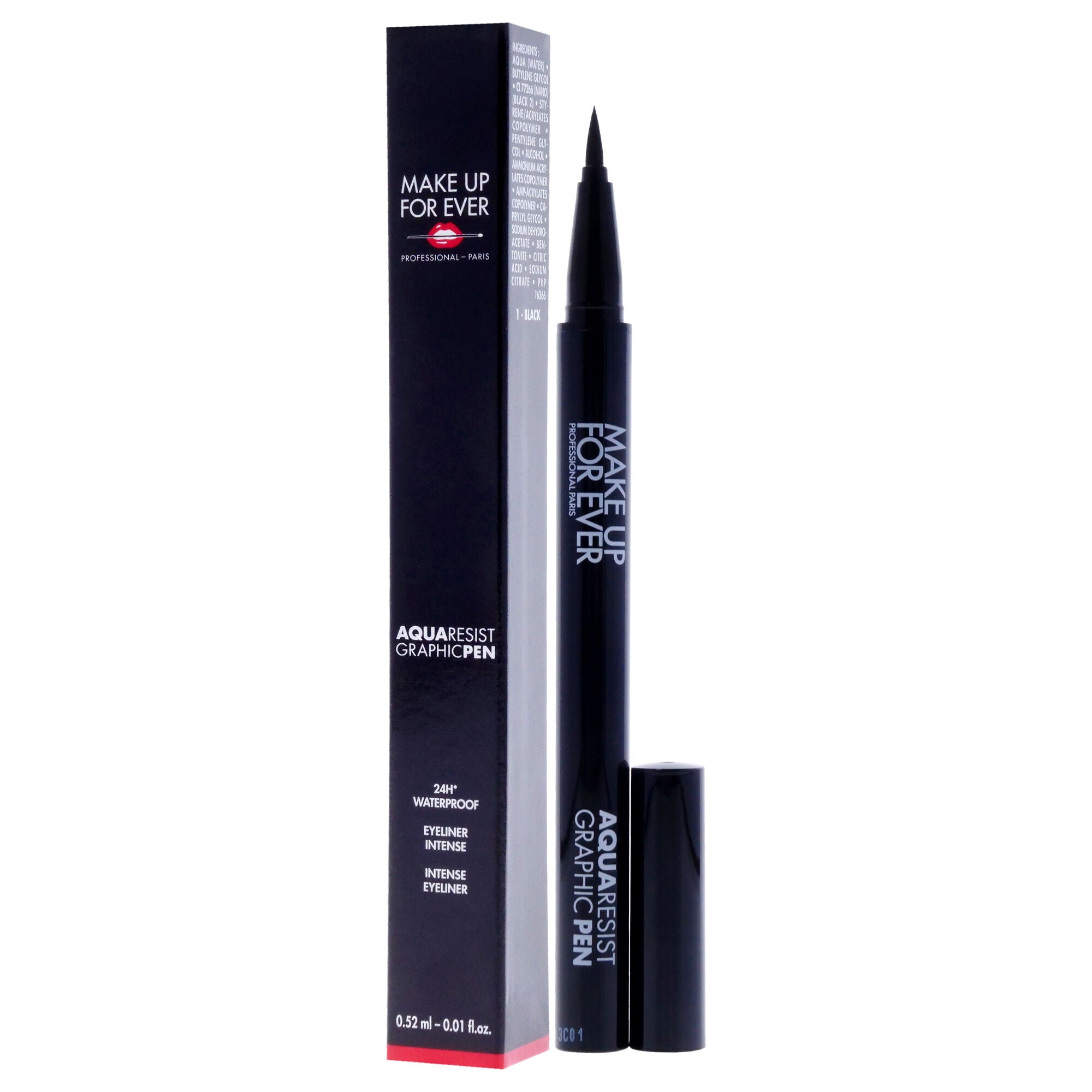 Aqua Resist Graphic Pen 24H Waterproof - 1 Black by Make Up For Ever for Women - 0.01 oz Eyeliner, See Description, alternate image number 3