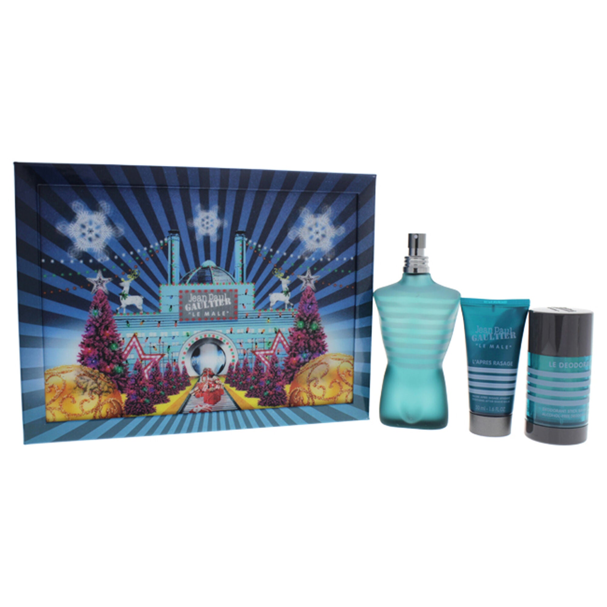 Le Male by Jean Paul Gaultier for Men - 3 Pc Gift Set 4.2oz EDT Spray, 1.6oz Soothing After Shave Balm, 2.6oz Alcohol-Free Deodorant Stick, See Description, hi-res image number 0