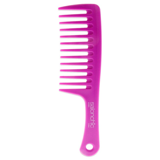 Detangler Shampoo Comb 9.5 - Bright Pink by SalonChic for Unisex - 1 Pc Comb, , alternate image number null