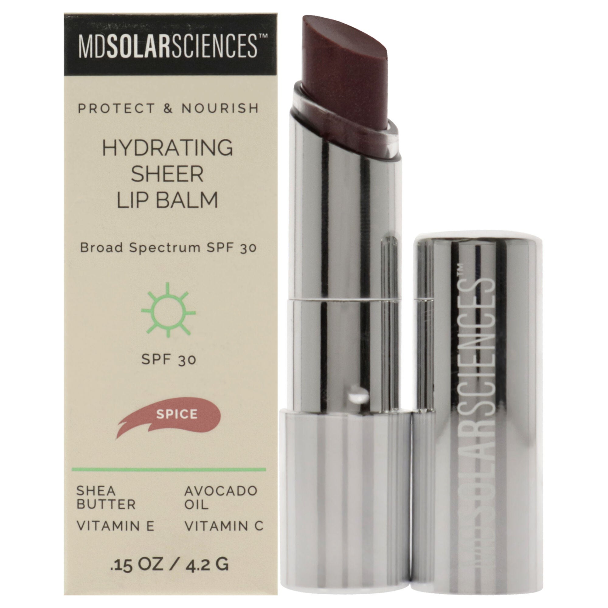 Hydrating Sheer Lip Balm SPF 30 - Spice by MDSolarSciences for Women - 0.15 oz Lip Balm, See Description, hi-res image number 0