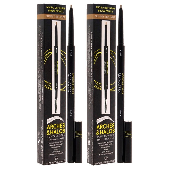 Micro Defining Brow Pencil - Sunny Blonde by Arches and Halos for Women - 0.003 oz Eyebrow Pencil - Pack of 2, , alternate image number null
