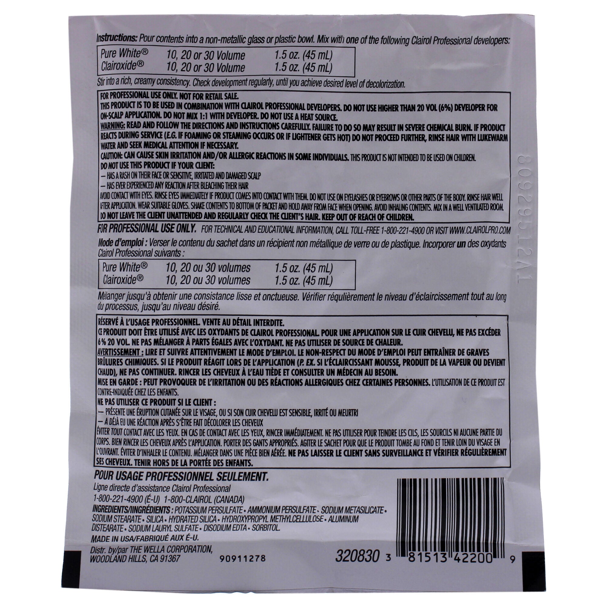 Professional Basic White 2 Powder Lighteners by Clairol for Unisex - 1 oz Hair Color, , alternate image number 3