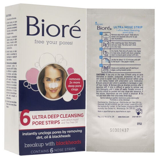 Ultra Deep Cleansing Pore Strips by Biore for Unisex - 6 Pc Pore Strips, , alternate image number null