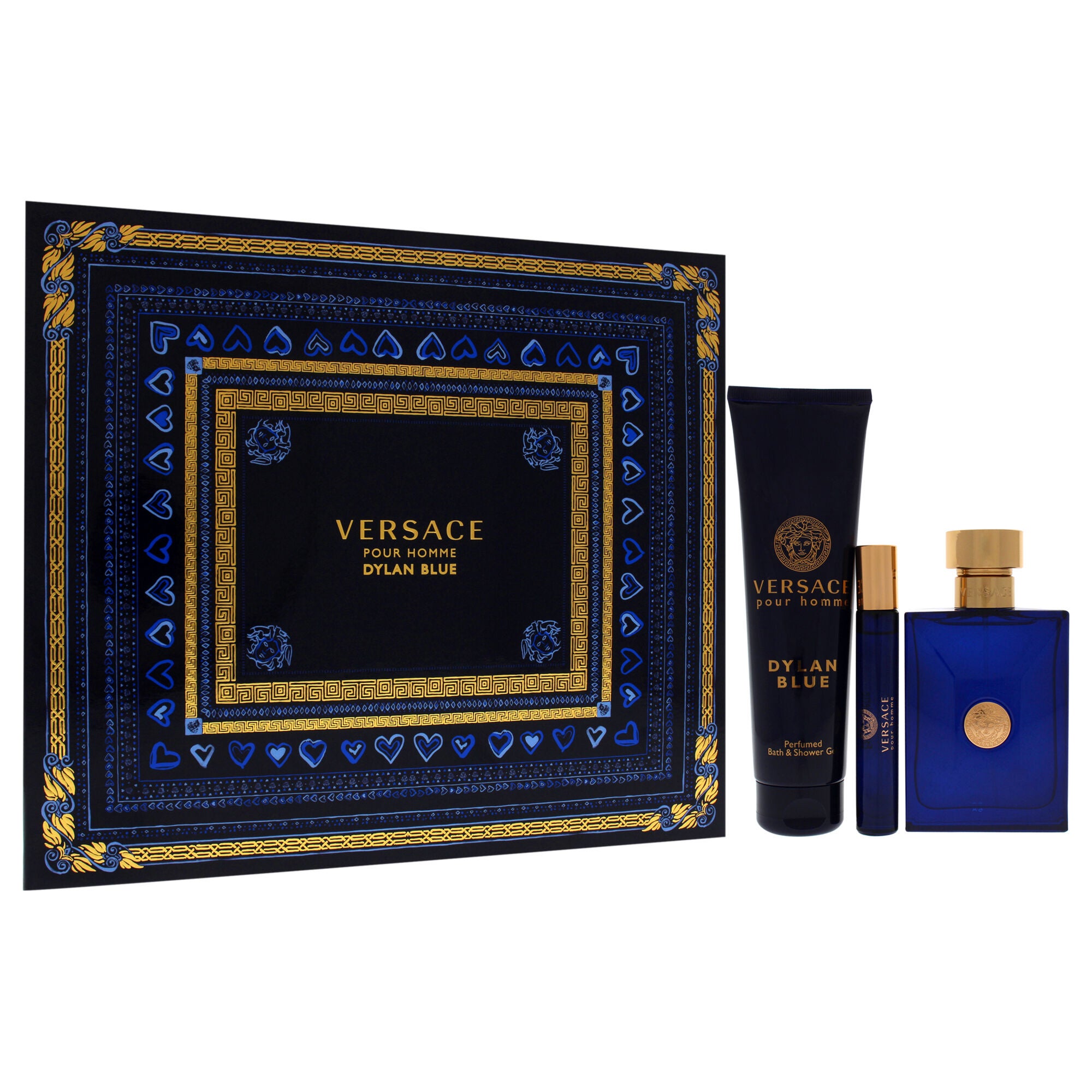 Dylan Blue by Versace for Men - 3 Pc Gift Set 3.4oz EDT Spray, 0.3oz EDT Spray, 5.0oz Bath and Shower Gel, , alternate image number 6