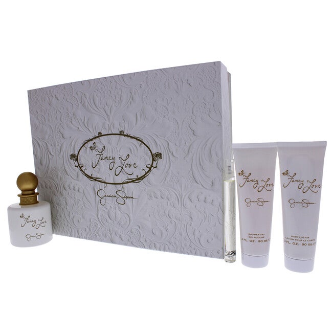 Fancy Love by Jessica Simpson for Women - 4 Pc Gift Set 3.4oz EDP Spray, 0.34oz EDP Mini Spray, 3oz Body Lotion, 3oz Bath and Shower Gel, , alternate image number null