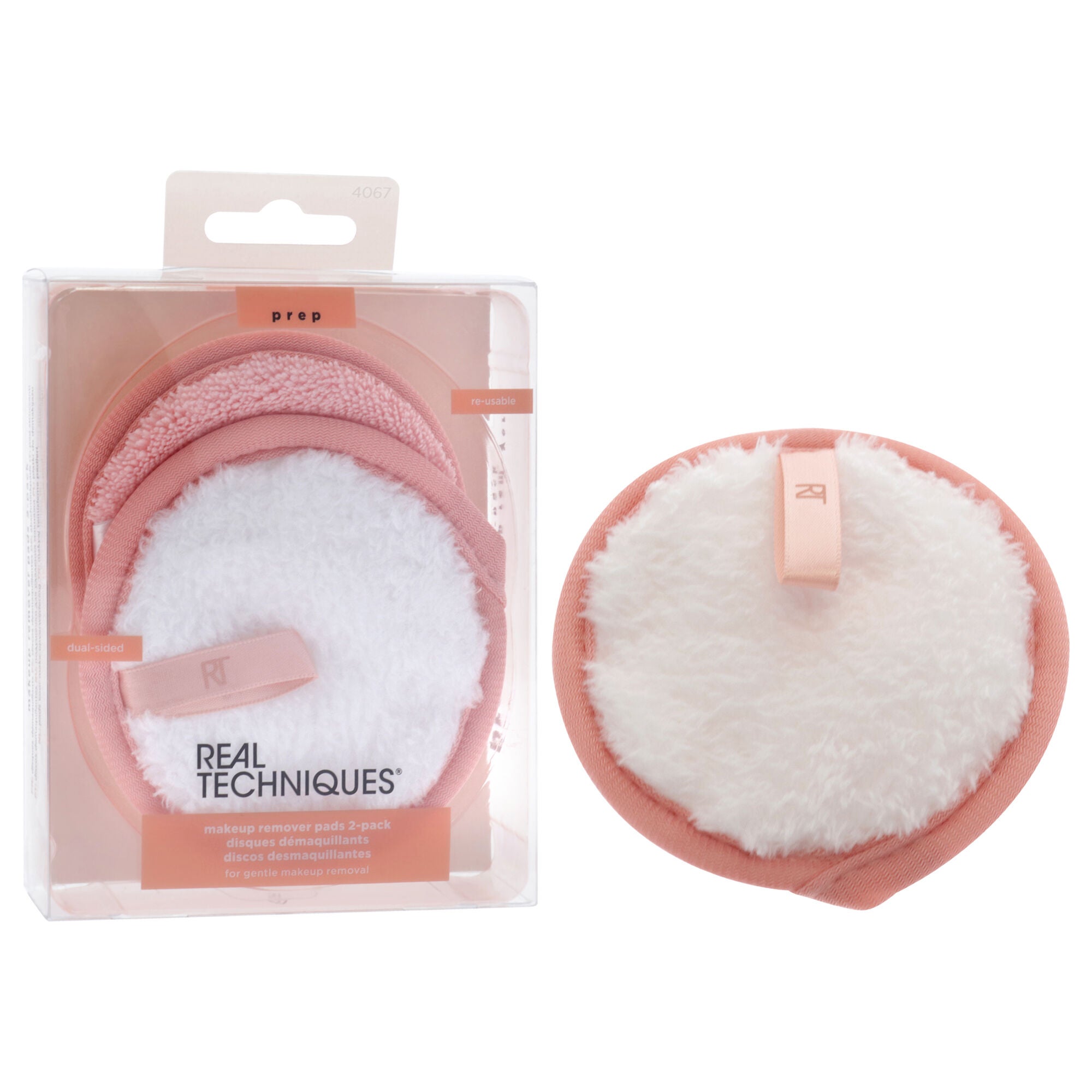 Makeup Remover Pads Reusable Plus Dual-Sided by Real Techniques for Women - 2 Pc Pads, Light Green, alternate image number 2