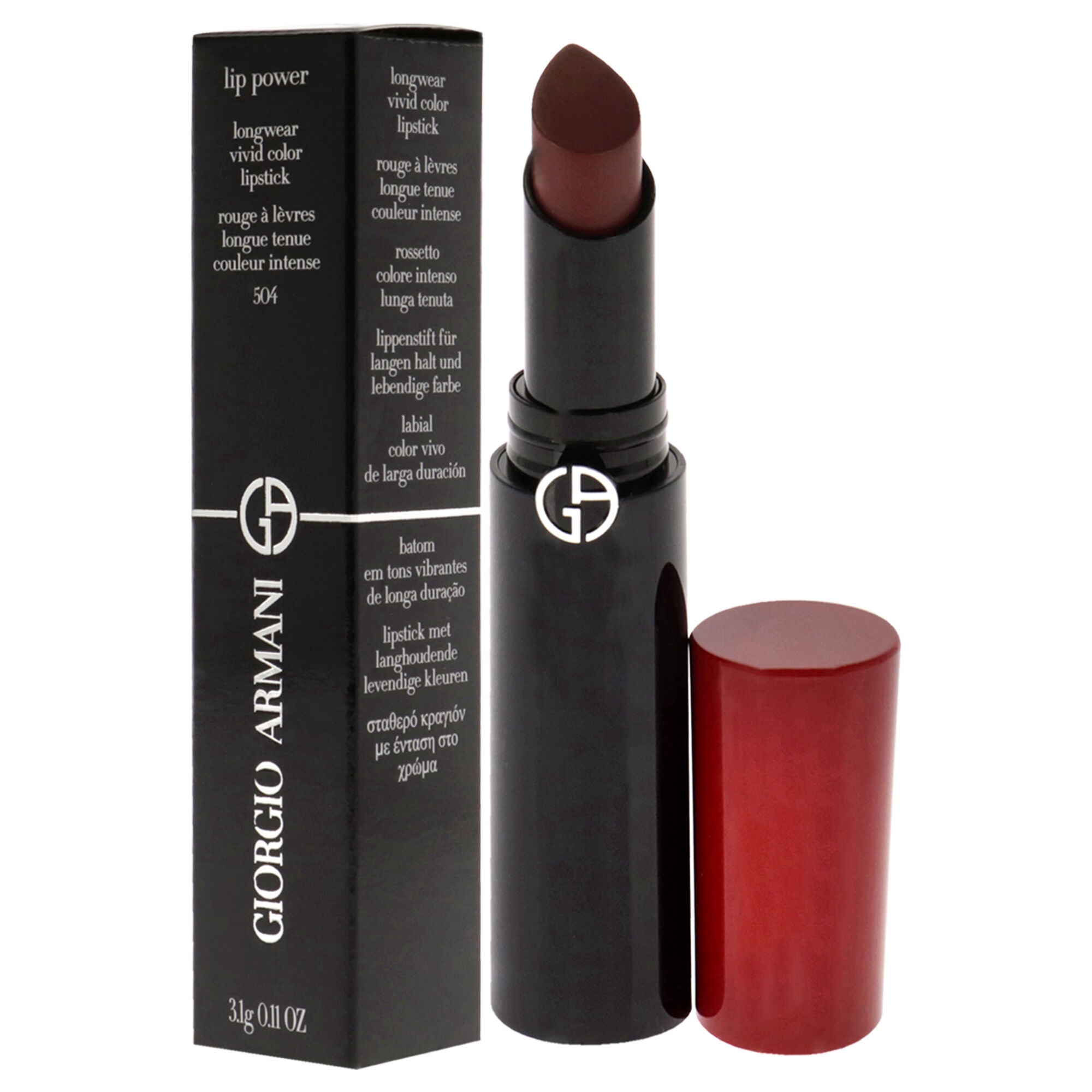 Lip Power Longwear Vivid Color Lipstick - 504 Flirt by Giorgio Armani for Women - 0.11 oz Lipstick, , alternate image number 7