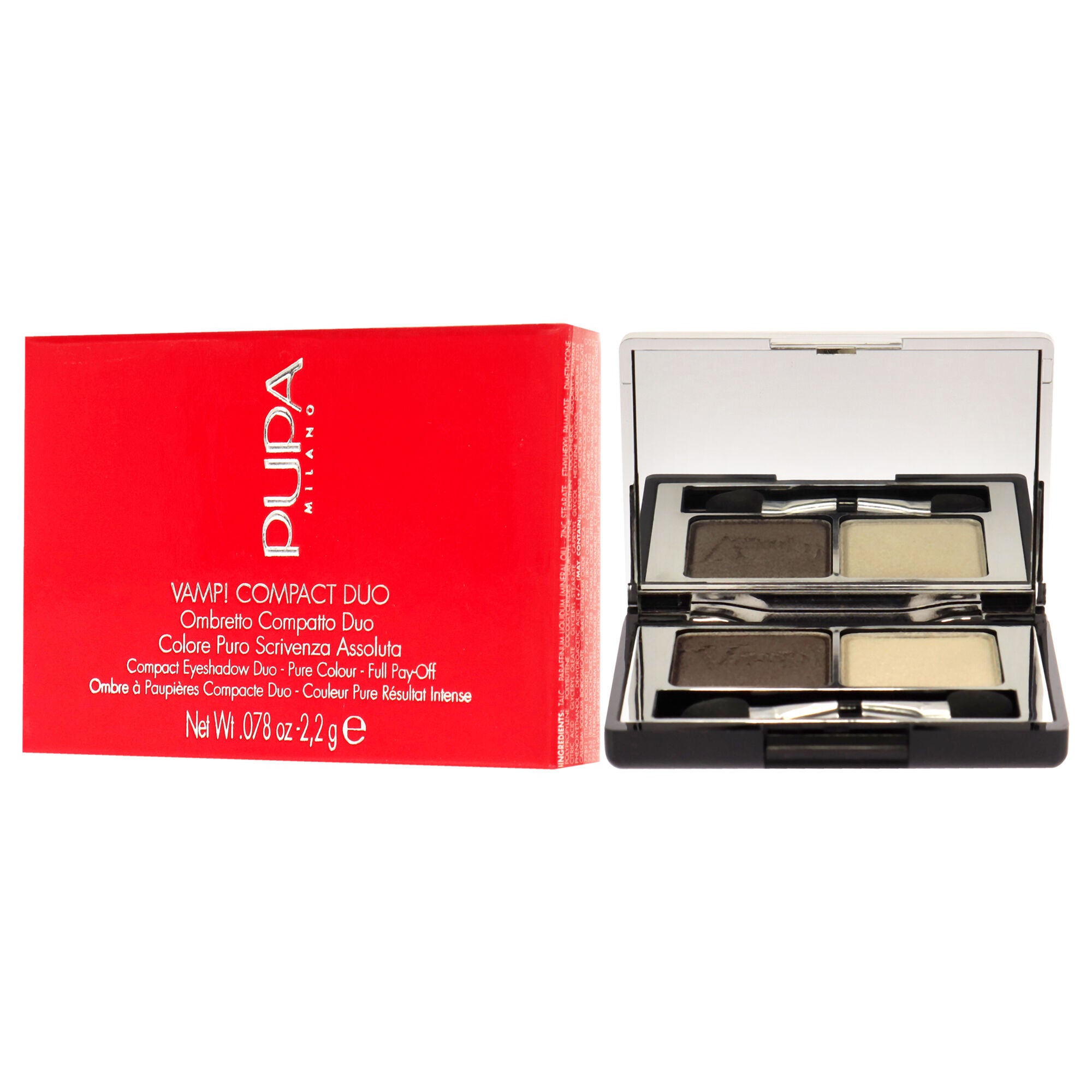 Vamp! Compact Duo Eyeshadow - 008 Cream Taupe by Pupa Milano for Women - 0.078 oz Eye Shadow, See Description, alternate image number 3
