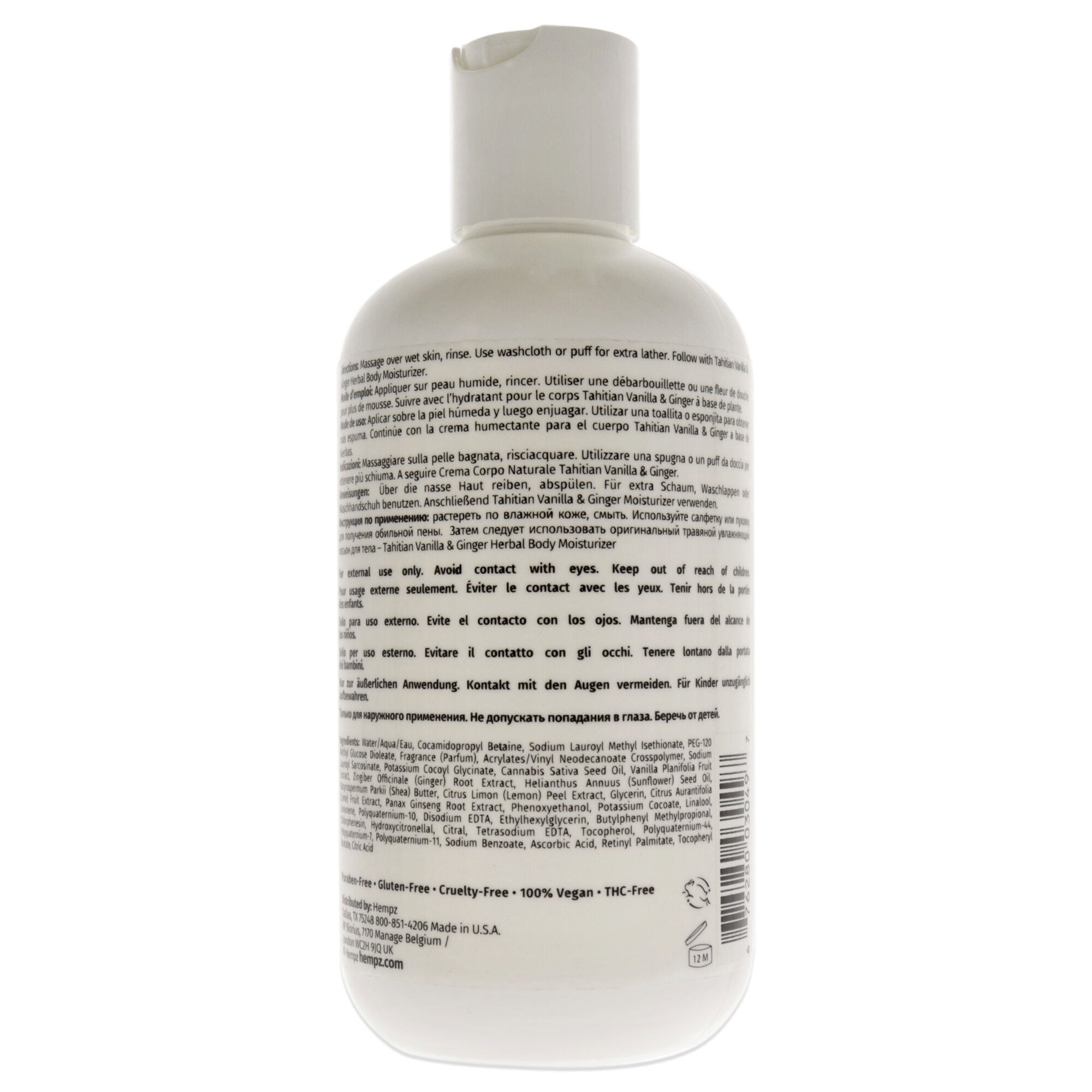 AromaBody Tahitian Vanilla and Ginger Herbal Body Wash by Hempz for Unisex - 8 oz Body Wash, , alternate image number 3