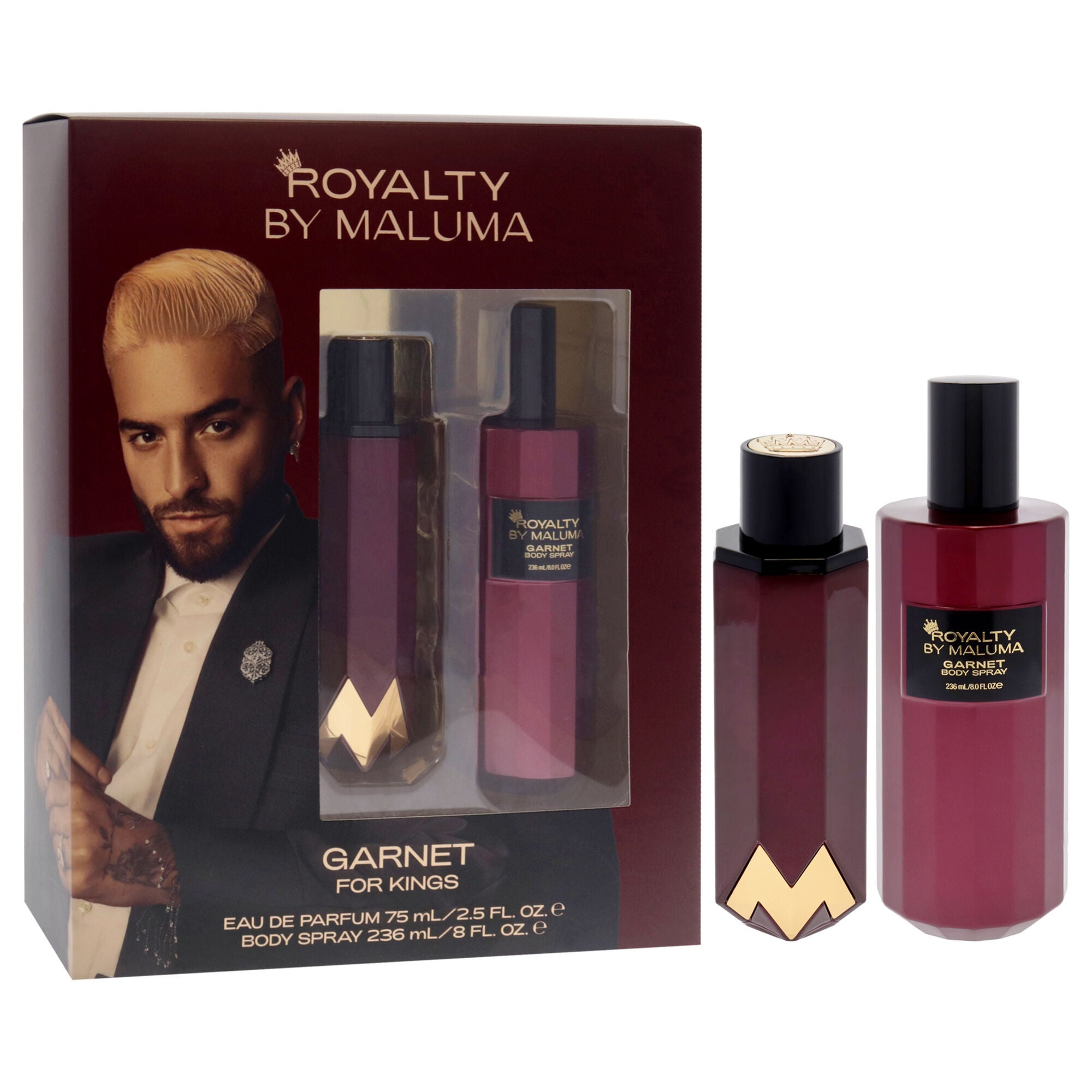 Garnet by Royalty By Maluma for Men - 2 Pc Gift Set 2.5oz EDP Spray, 8oz Body Spray, See Description, alternate image number 2